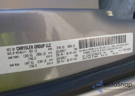 2013 Chrysler Town & Country Touring z USA, uszkodzony, nr VIN 2C4RC1BG7DR620791